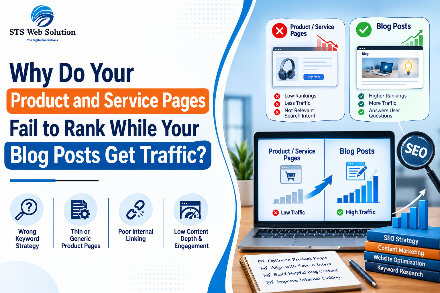 Why Do Your Product and Service Pages Fail to Rank While Your Blog Posts Get Traffic? 
